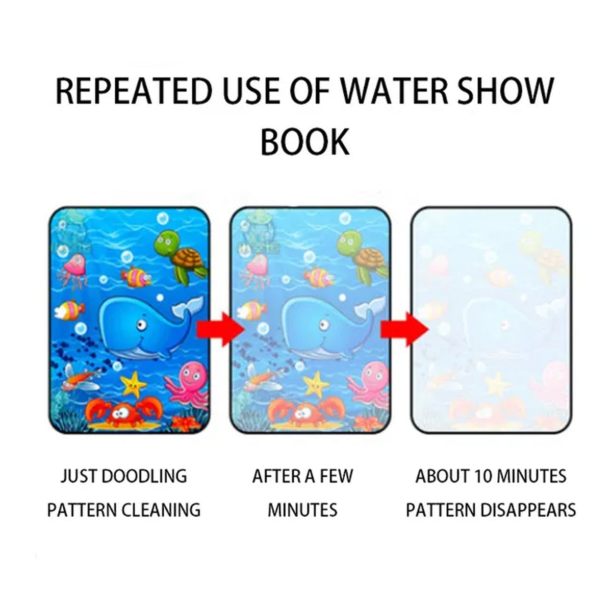 Magic Water Coloring Book Reusable Mess-free Fun For Kids Inventive Play