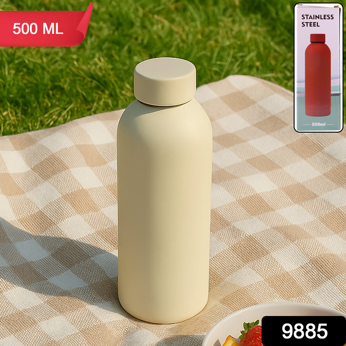 Stainless Steel Double Wall Vacuum-insulated Drink Water Bottle (Mix Color  500 Ml Approx)