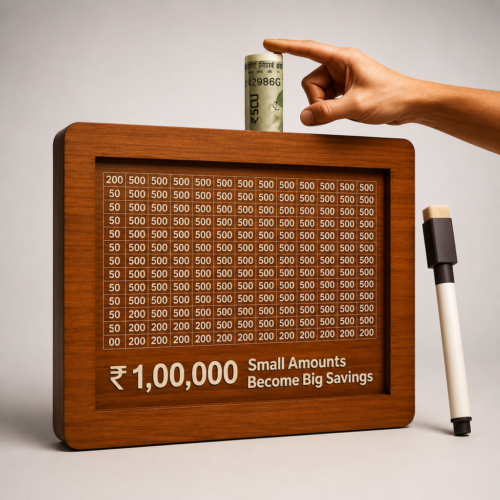 Wooden Money Saving Piggy Bank Box