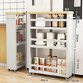 Kitchen Gap Mobile Trolley Spice Rack Ultra-narrow Side Cabinet Multi-layer Gap Metal Storage Cabinet Rack