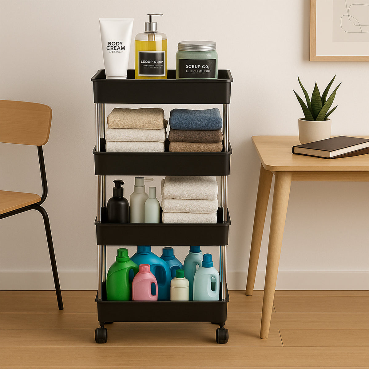Movable Storage Rack Trolley