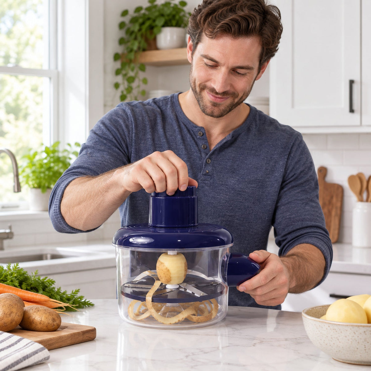 B Grade Electric Food Chopper With Steel Blades And Clear Bowl (1 Pc)