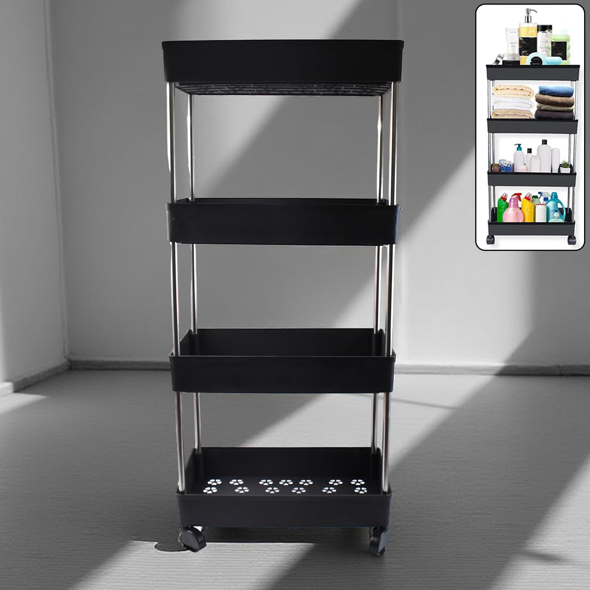 Movable Storage Rack Trolley